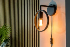 Wandlamp Evi 1-Lichts Zwart - Giga Meubel