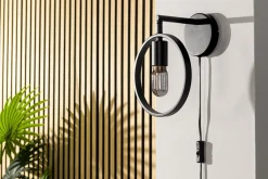 Wandlamp Evi 1-Lichts Zwart - Giga Meubel