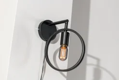 Wandlamp Evi 1-Lichts Zwart - Giga Meubel