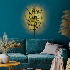 Wandlamp Flower Faced Zwart