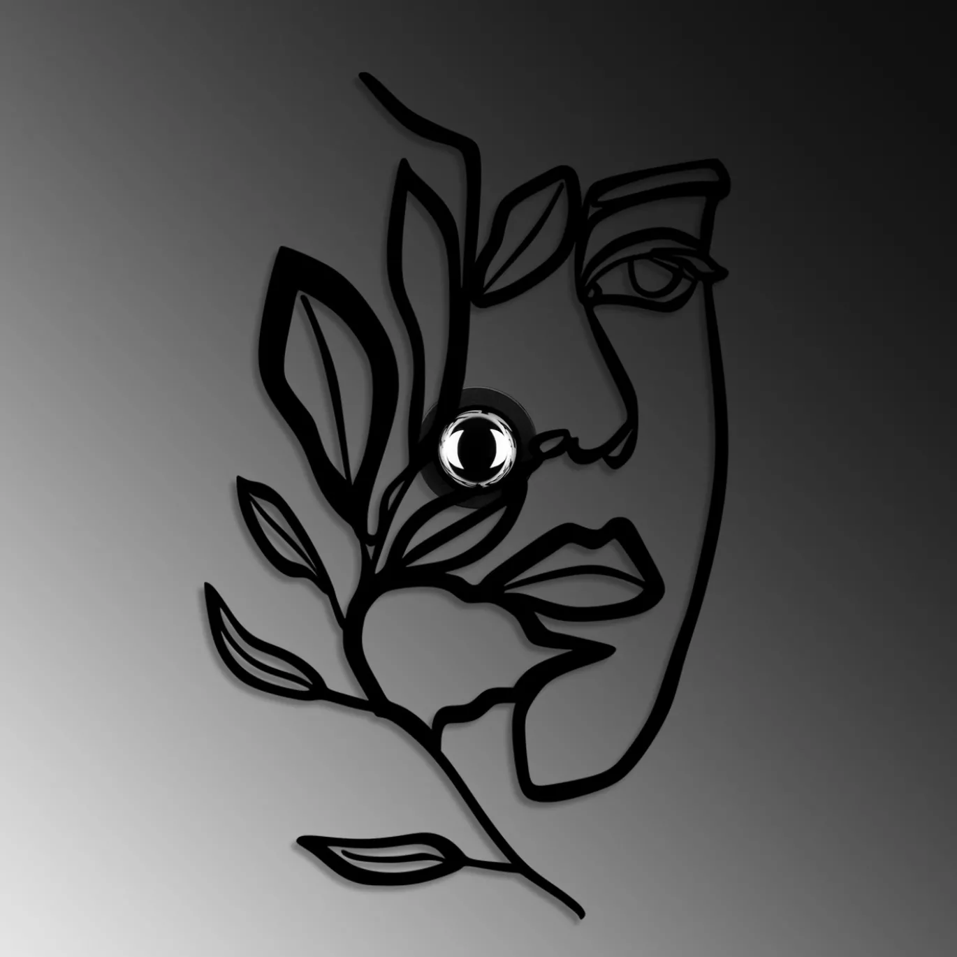 Wandlamp Flower Faced Zwart