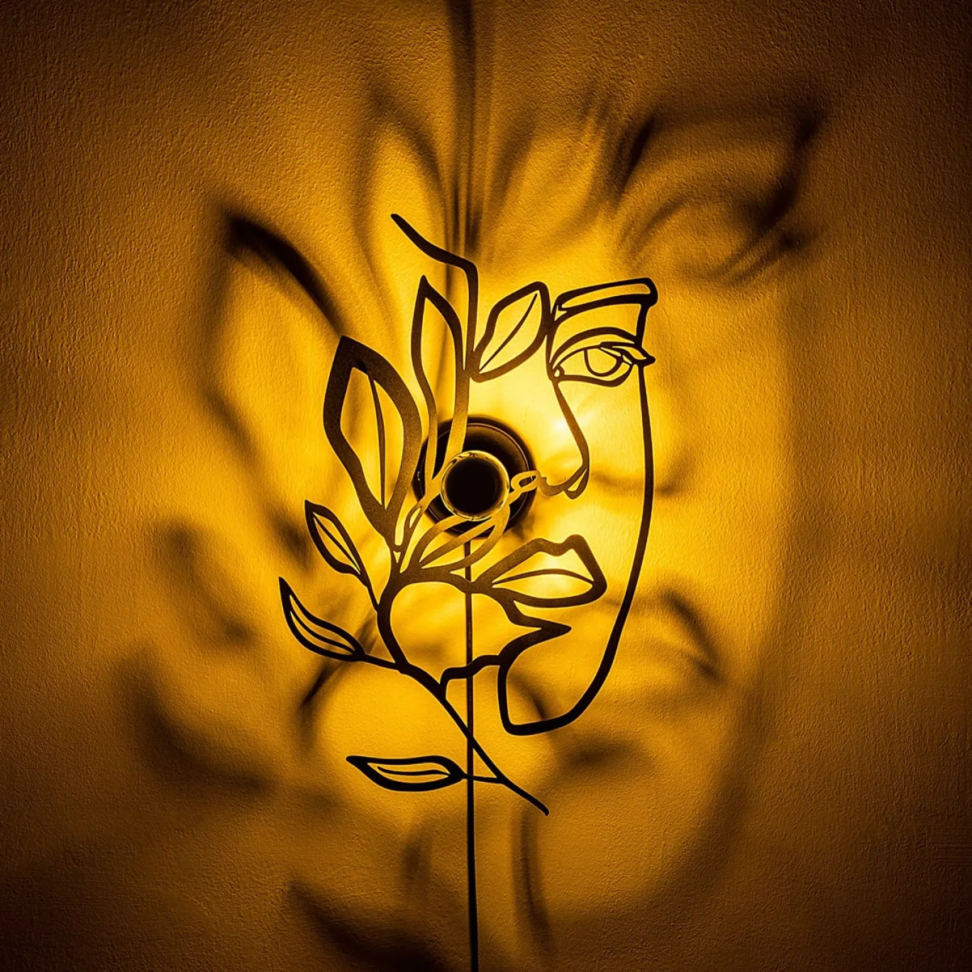 Wandlamp Flower Faced Zwart