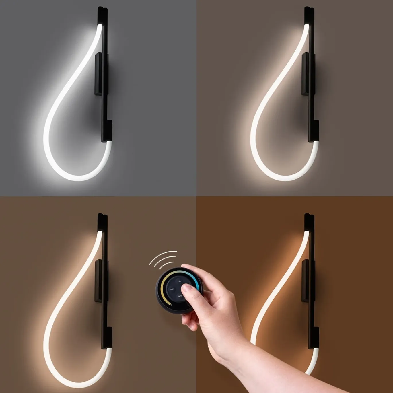 Wandlamp Galakse Zwart LED 2700-6500K - Giga Meubel