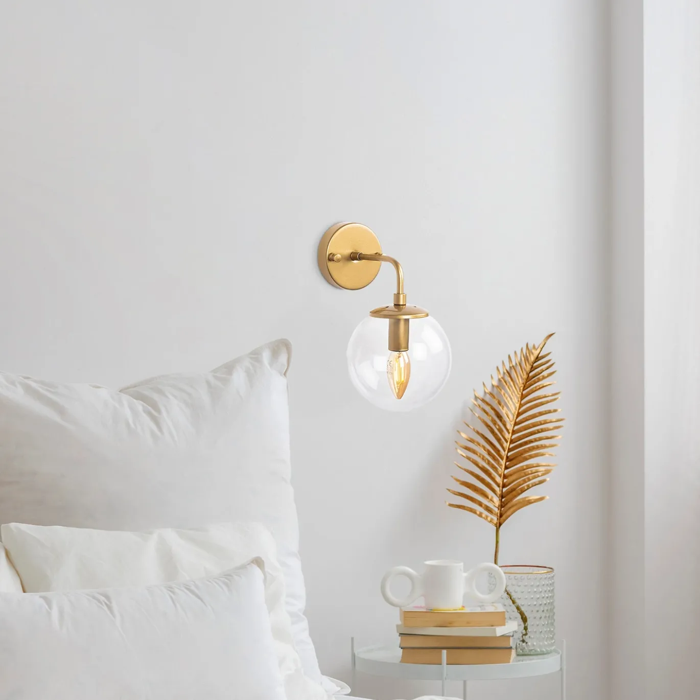 Wandlamp Horn Goud/Glas