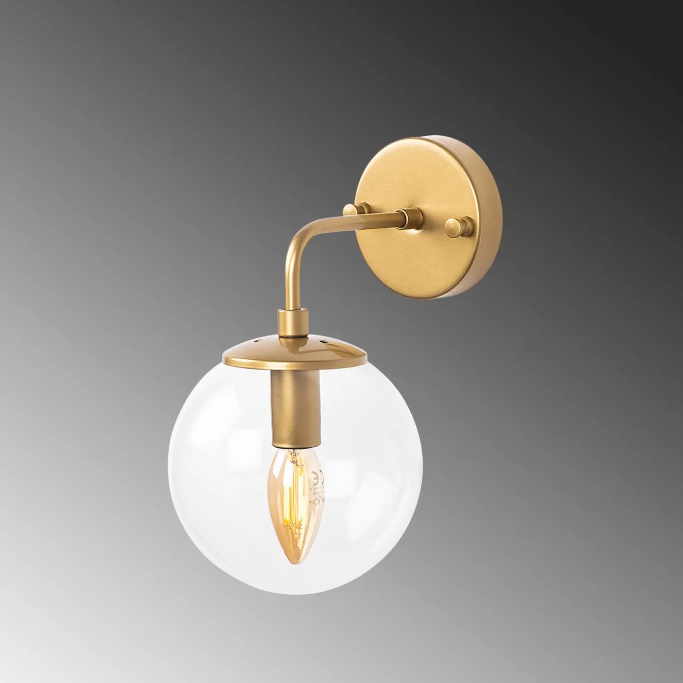 Wandlamp Horn Goud/Glas