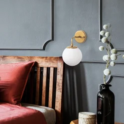 Wandlamp Horn Goud/Wit