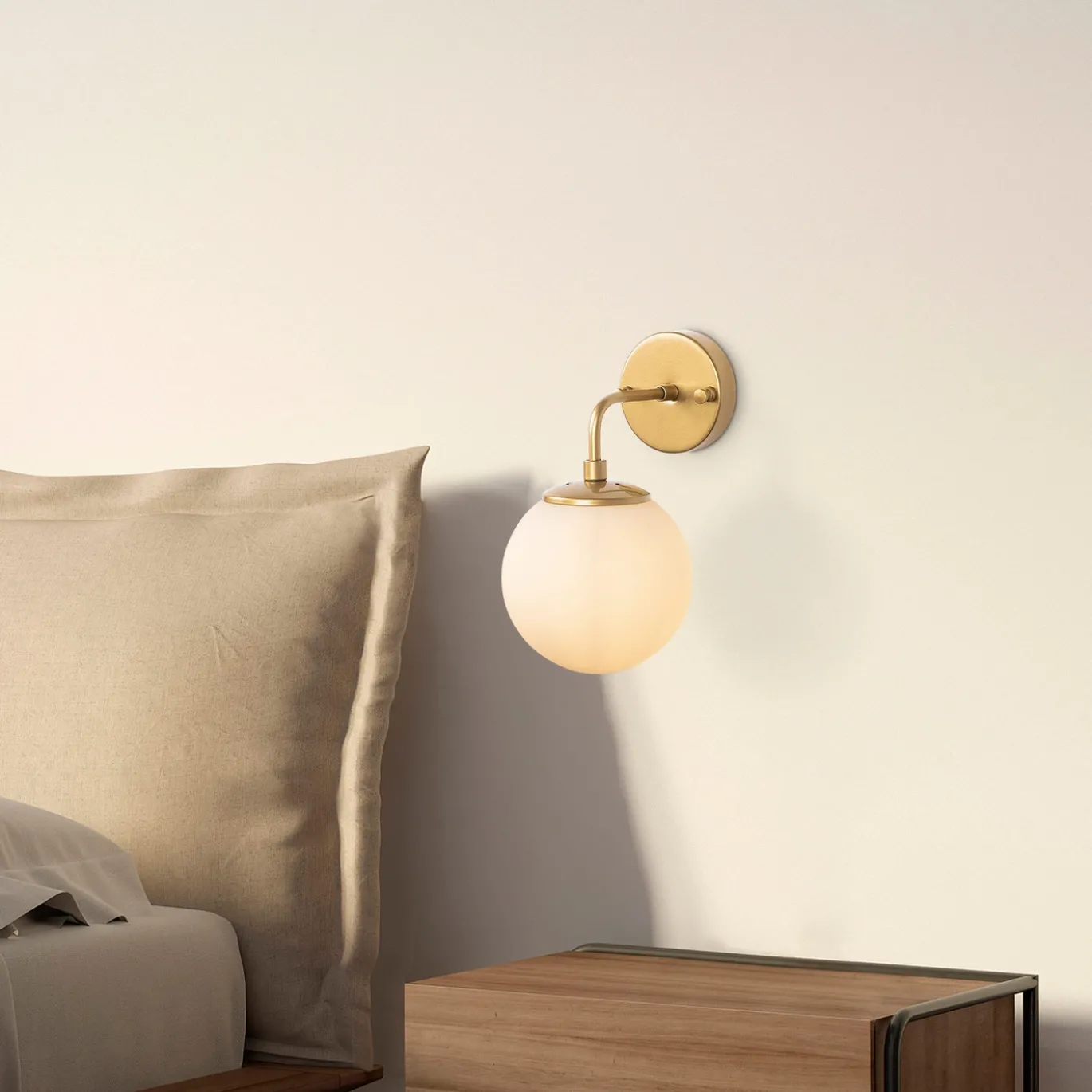 Wandlamp Horn Goud/Wit