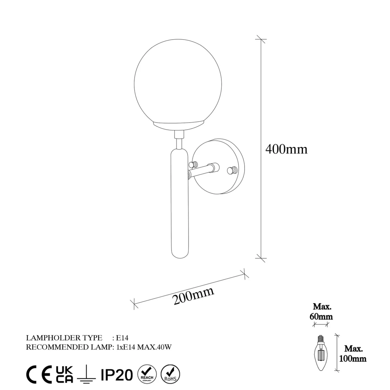 Wandlamp King Goud