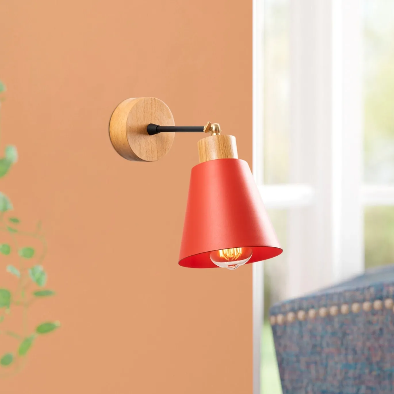 Wandlamp Manavgat Rood