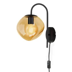 Wandlamp Mats 1-Lichts Amber Glas - Giga Meubel