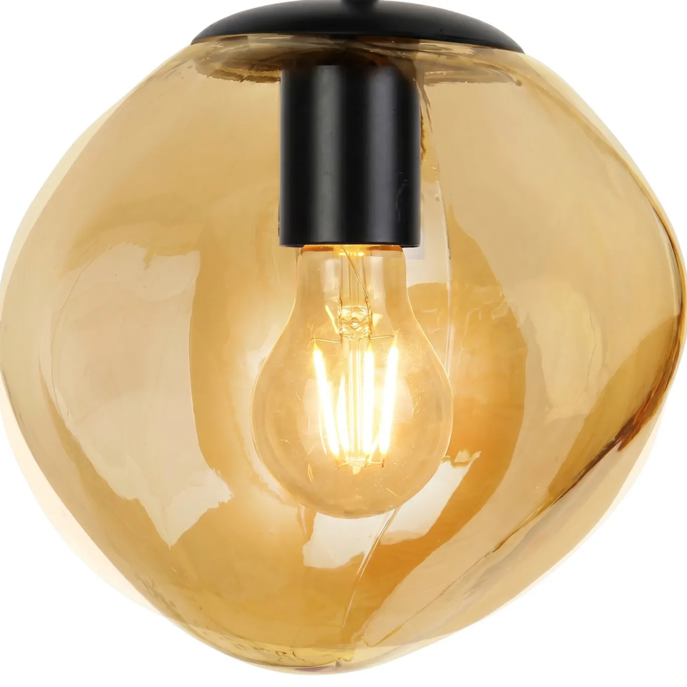 Wandlamp Mats 1-Lichts Amber Glas - Giga Meubel