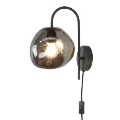 Wandlamp Mats 1-Lichts Smoke Glas - Giga Meubel