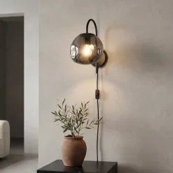 Wandlamp Mats 1-Lichts Smoke Glas - Giga Meubel