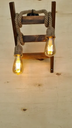 Wandlamp Merdiven 2-lichts Walnoot