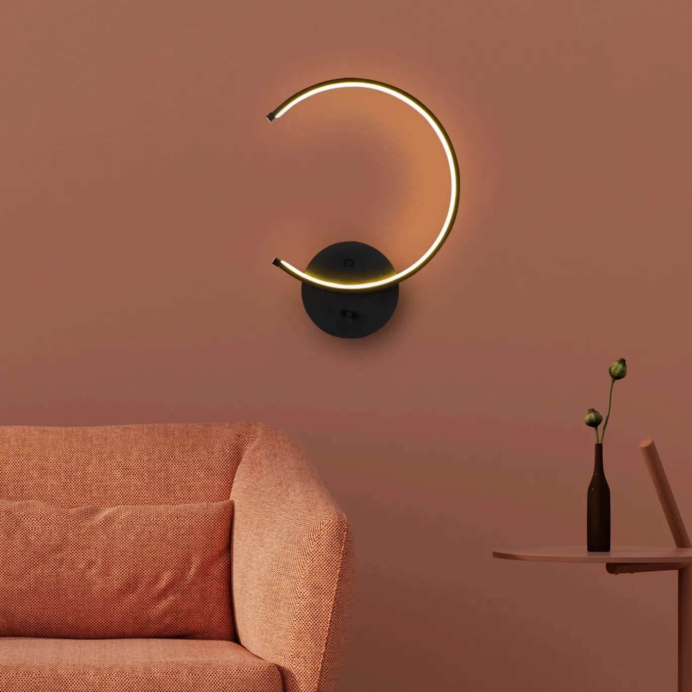 Wandlamp Moon Zwart