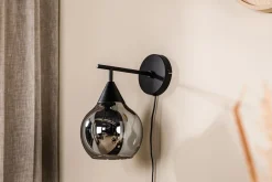 Wandlamp Pleun 1-Lichts Smoke Glas - Giga Meubel