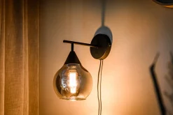 Wandlamp Pleun 1-Lichts Smoke Glas - Giga Meubel
