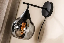 Wandlamp Pleun 1-Lichts Smoke Glas - Giga Meubel
