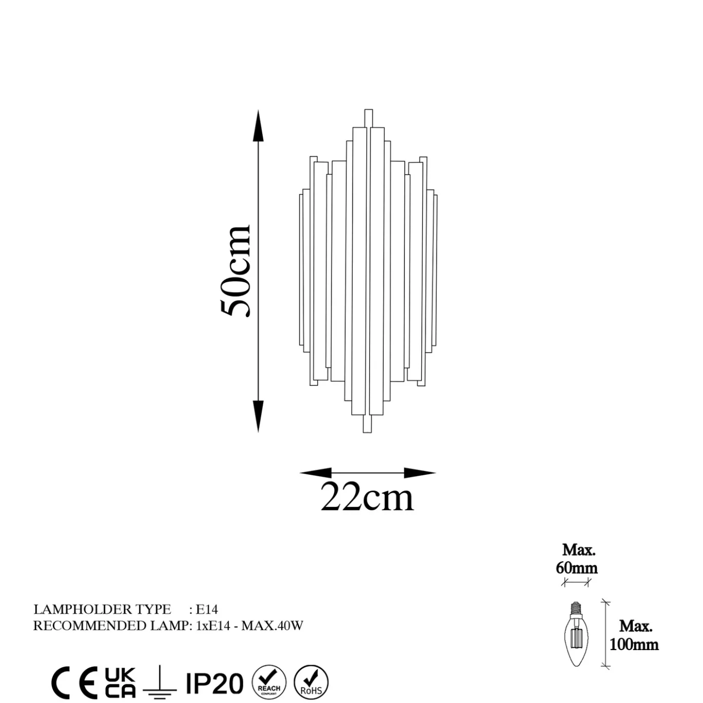 Wandlamp Reis Zwart