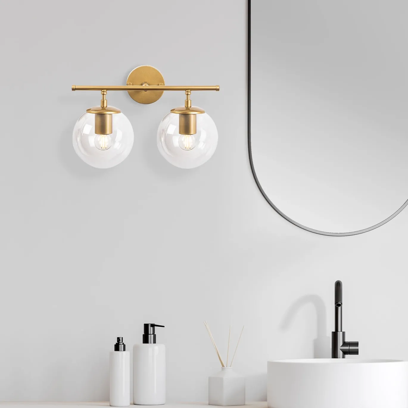 Wandlamp Roe 2-Lichts Shiny Goud
