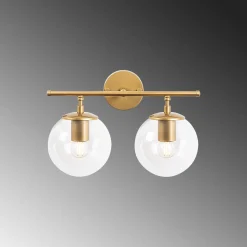 Wandlamp Roe 2-Lichts Shiny Goud
