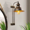 Wandlamp Saglam Antiek Zwart/Goud