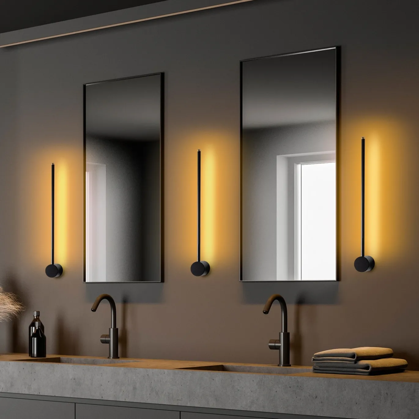 Wandlamp Sword Zwart 62cm