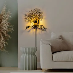 Wandlamp Tree Woman Zwart