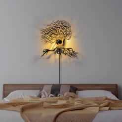 Wandlamp Tree Woman Zwart