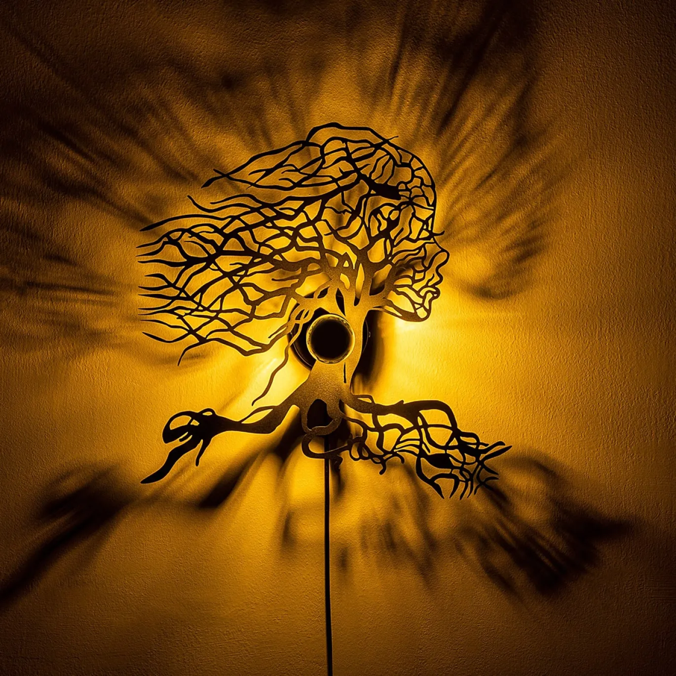 Wandlamp Tree Woman Zwart
