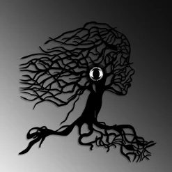 Wandlamp Tree Woman Zwart