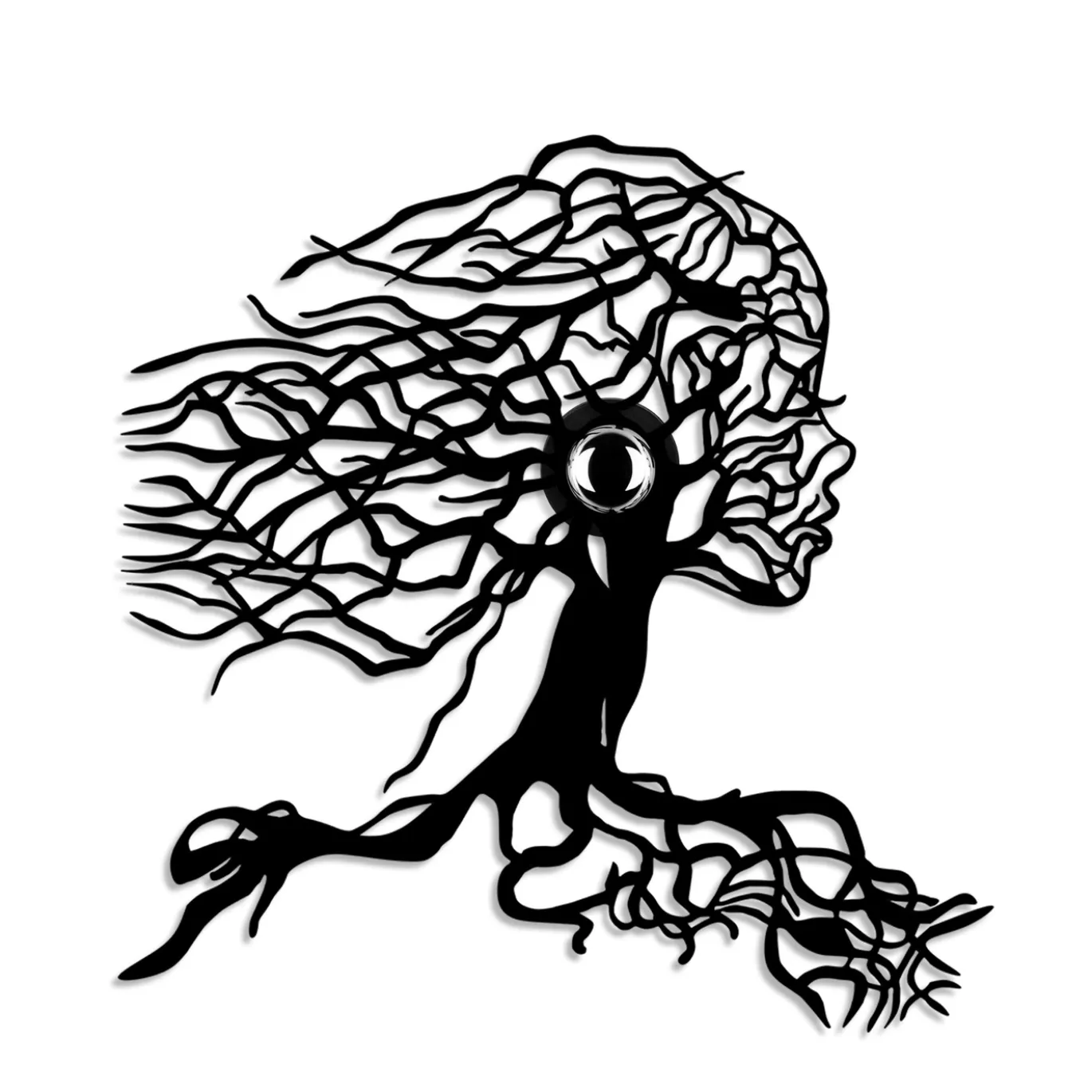 Wandlamp Tree Woman Zwart