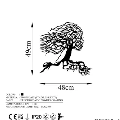 Wandlamp Tree Woman Zwart