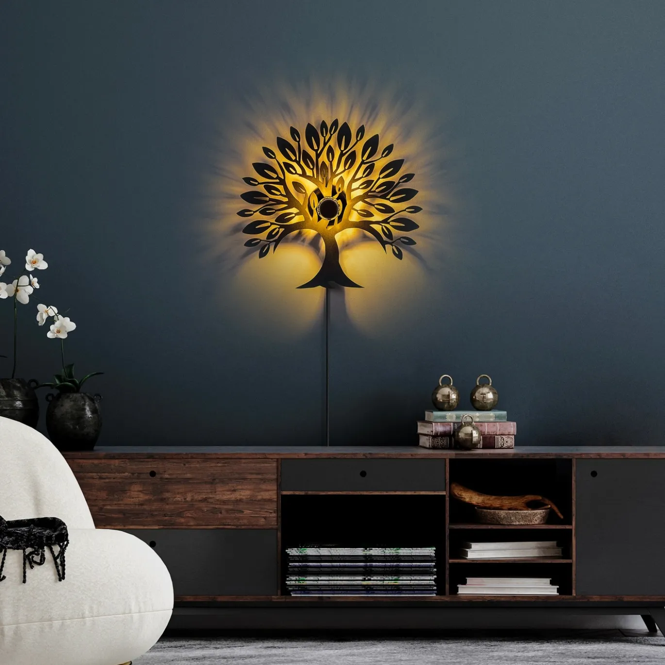 Wandlamp Tree Zwart