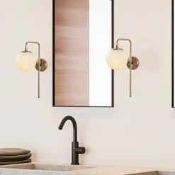 Wandlamp Viran Goud/Wit Large