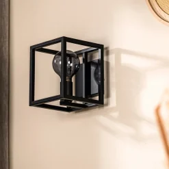 Wandlamp Wes 1-Lichts Zwart - Giga Meubel