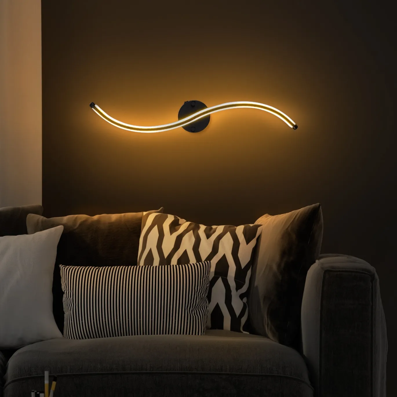 Wandlamp Yilan Zwart