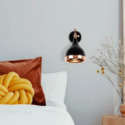 Wandlamp Yildo Zwart/Koper