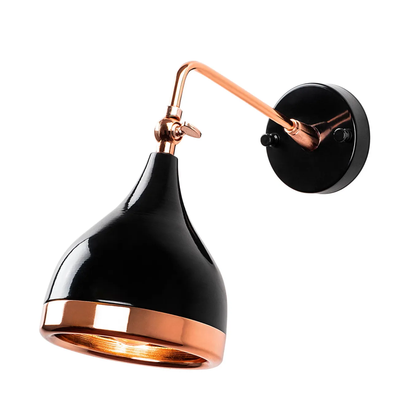 Wandlamp Yildo Zwart/Koper
