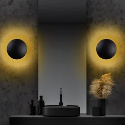 Wandlamp Yosma Zwart/Koper