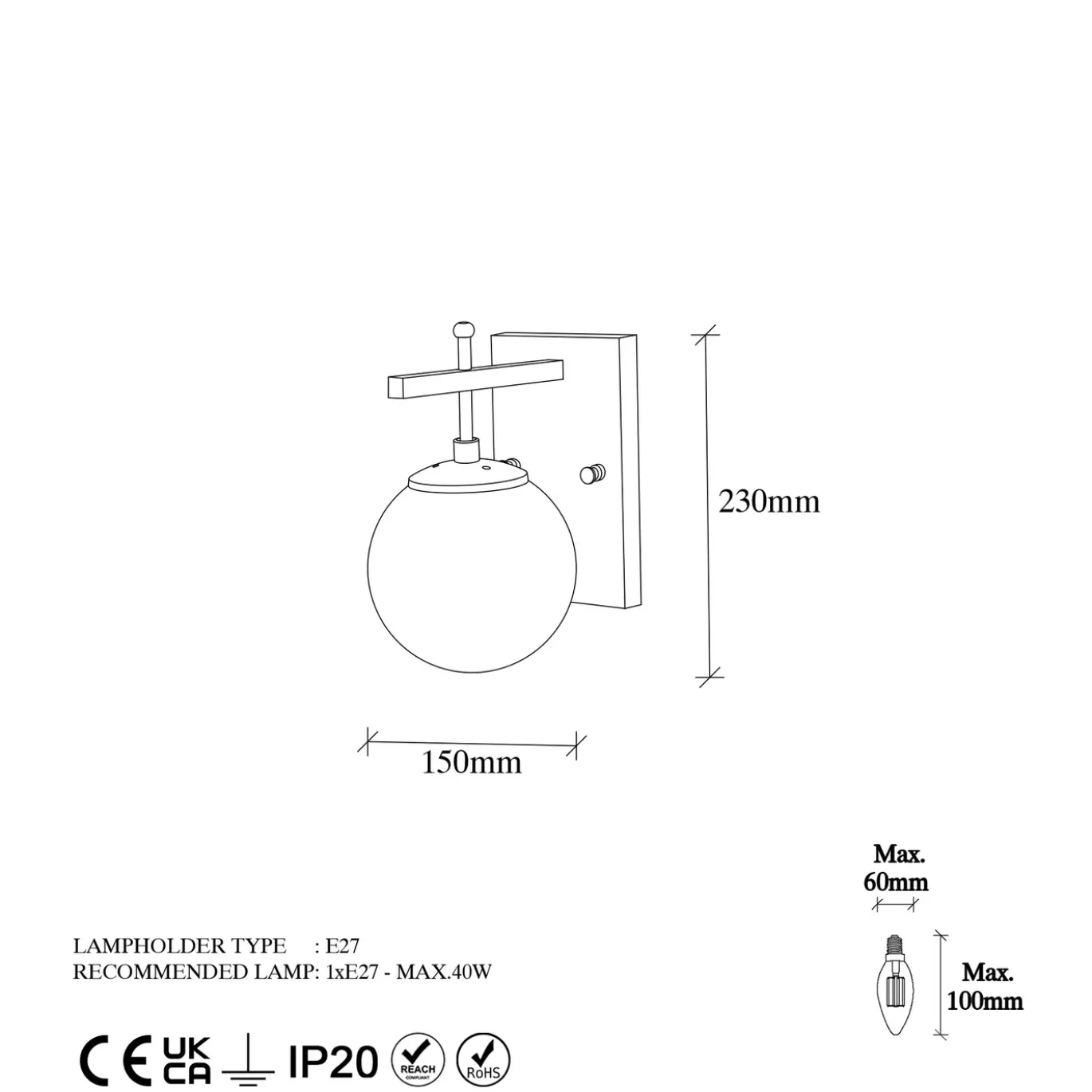 Wandlamp Zahar Goud