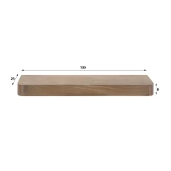 Wandplank Carve Acaciahout Bruin 100cm - Giga Meubel