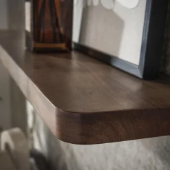 Wandplank Carve 120cm Massief Acacia Bruin - Giga Meubel