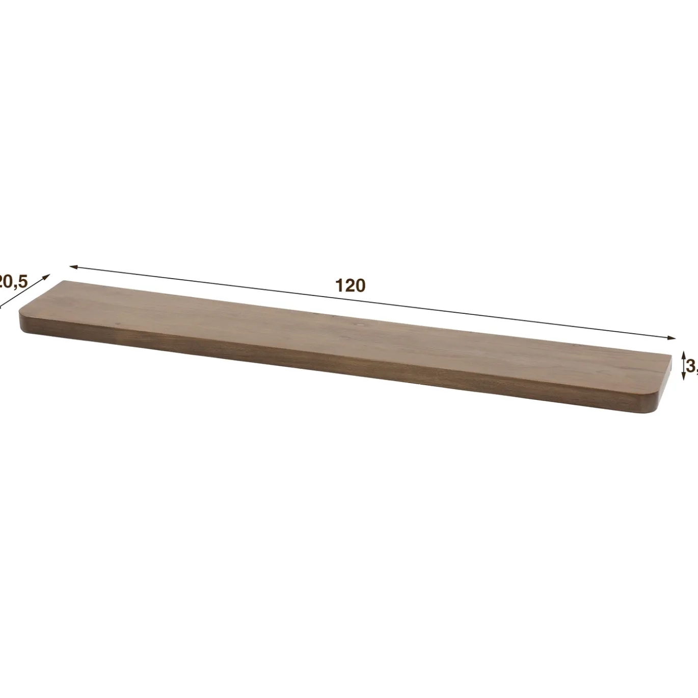 Wandplank Carve 120cm Massief Acacia Bruin - Giga Meubel