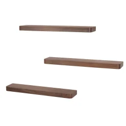 Wandplank Carve 60cm Set van 3 Acacia Bruin - Giga Meubel