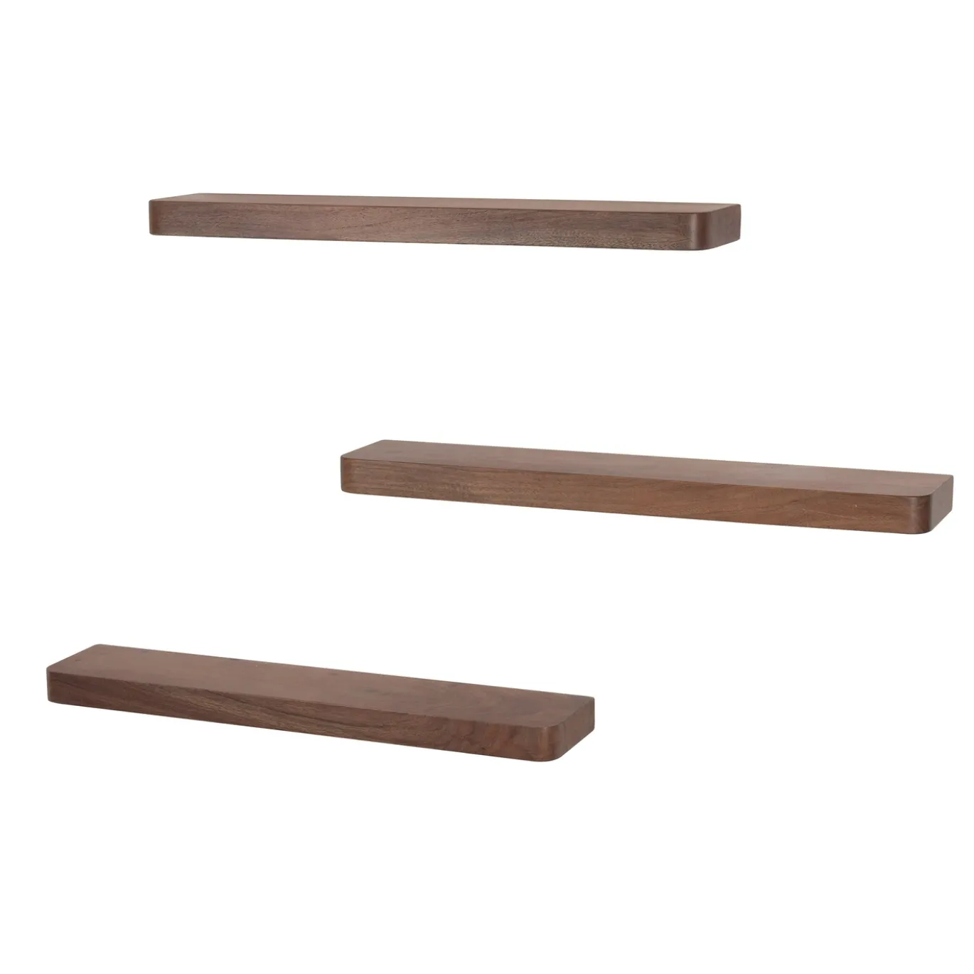 Wandplank Carve 60cm Set van 3 Acacia Bruin - Giga Meubel