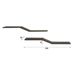 Wandplank Maya Teak S-vorm set van 2 - Giga Meubel