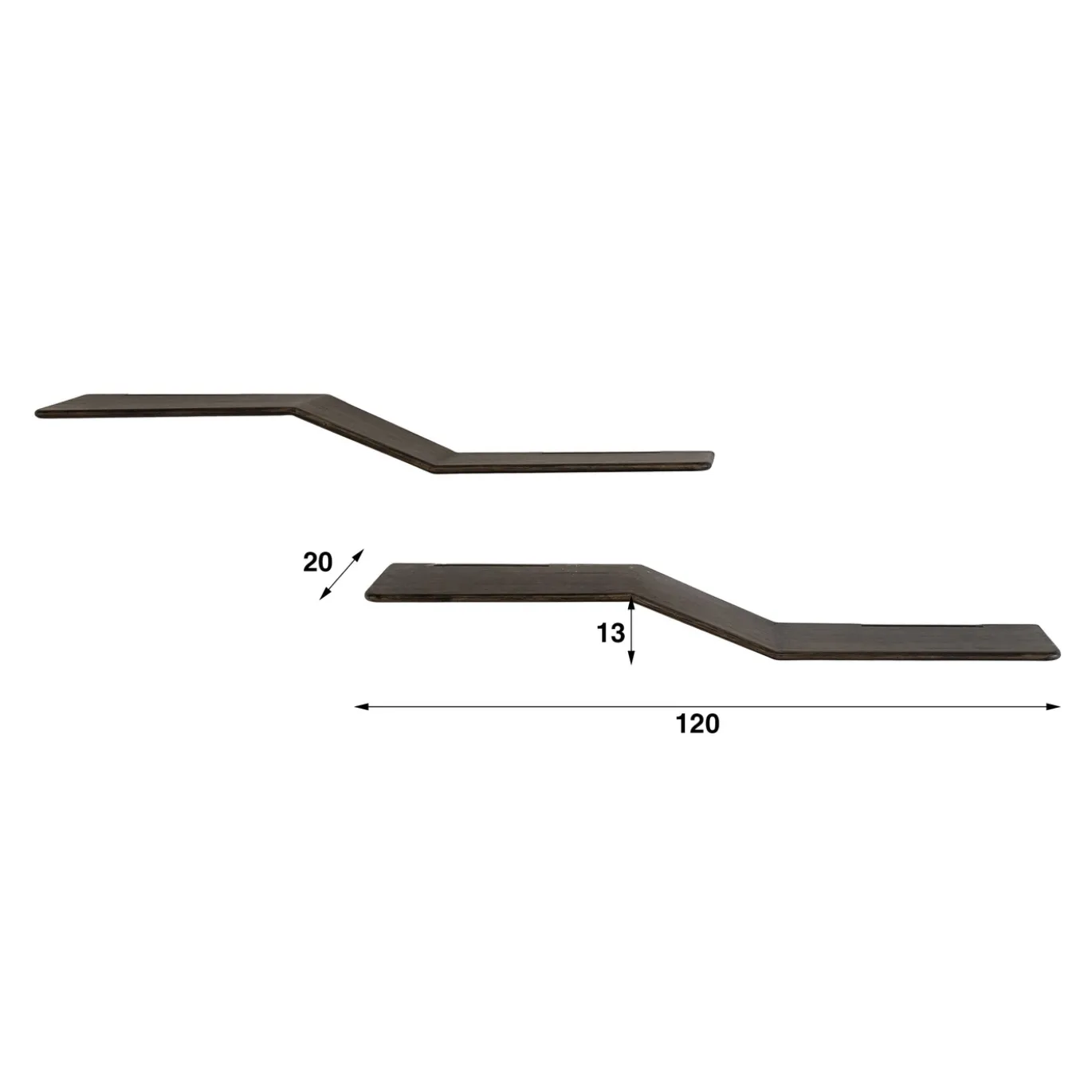Wandplank Maya Teak S-vorm set van 2 - Giga Meubel