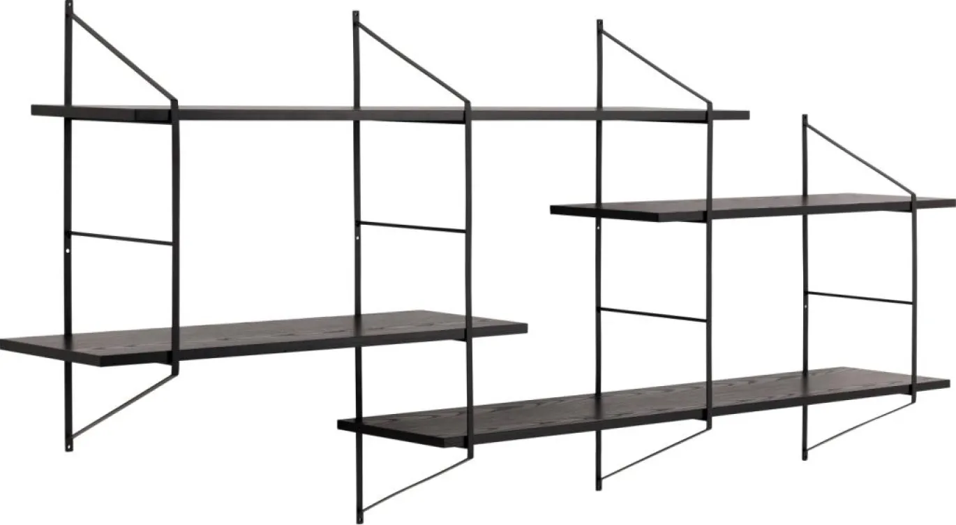 Wandplank Snolla Melamine Zwart Ash 191cm - Giga Living