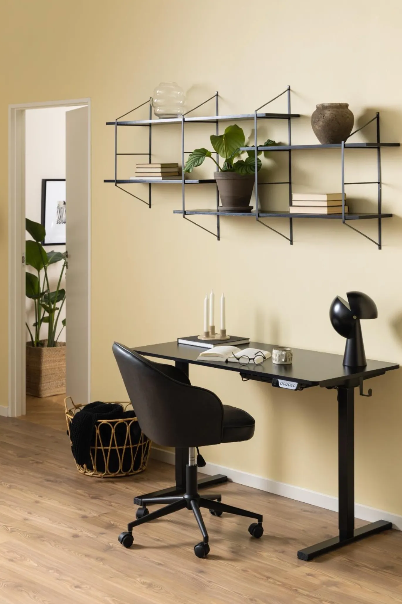 Wandplank Snolla Melamine Zwart Ash 191cm - Giga Living